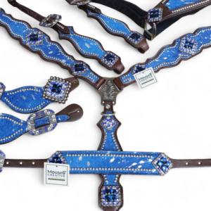 Ensemble assorti de serre-tête personnalisé d'équipement de cheval équestre occidental de première classe comprenant une sangle d'éperon de collier de poitrine Wither Riding - Product Image 2