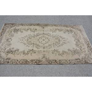 พรมขนสัตว์สีเบจสีน้ำตาลคลาสสิก7ft X 3.7แบบเย็บปะติดปะต่อกันสไตล์ตุรกีสำหรับห้องนั่งเล่นข้างเตียงวัยรุ่นทำจากยางด้านหลัง - Product Image 3