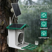 Mangeoire à oiseaux intelligente WiFi 2,4G 5G avec caméra, deux panneaux solaires 1,5W, IP65, audio bidirectionnel, réveil à distance