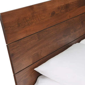Marco de cama de madera minimalista diseño escandinavo, acabado natural, perfecto para interiores de casas acogedoras modernas - Product Image 5