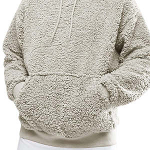 Sweat à capuche en molleton Sherpa pour hommes, solide et lourd, chaleur hivernale, couleurs personnalisées, motif imprimé, prix de gros, teintes unies - Product Image 3