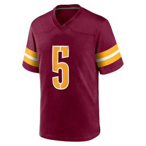 Maillot de football thaïlandais personnalisé en gros, manches courtes, imprimé, grande taille, rouge, blanc, noir, vert, design rétro, polyester respirant - Product Image 5