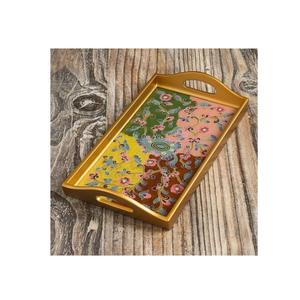 Elegant Meena Acacia Wood Handcrafted Indian Decorative Eco-Friendly Colorful Luxury Serving Tray 100pcs for Gifts - Product Image 6