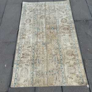2.8x4.8 ft Vintage Turkish Rug, Small Rug, <b>Brown</b> <b>Wool</b> Rug - Product Image 1