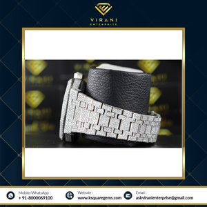 Chất Lượng Cao Cấp Tự Động Người Đàn Ông Của Đồng Hồ Sapphire Quay Số Vvs Rõ Ràng Moissanite Kim Cương Thép Không Gỉ Ban Nhạc Thạch Anh Phong Trào Tuổi Mới - Product Image 2