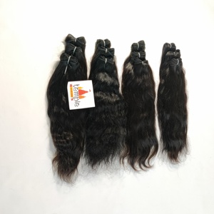 Pelo humano de color natural al por mayor que teje la trama de procesamiento químico indio estilos ondulados de cuerpo liso a granel Grado de pelo Remy - Product Image 3