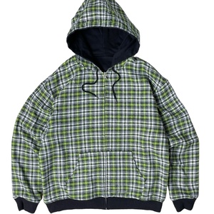 Sweat à capuche en flanelle à double couche de style inversé personnalisé pour hommes, coupe ample vintage, tissage réversible, col à capuche pour l'hiver - Product Image 3