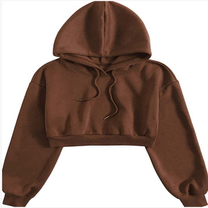 Pantalon de survêtement et haut court à capuche ensemble femmes haute qualité coton fermeture éclair sweats à capuche courts femmes sweat surdimensionné personnalisé - Product Image 6