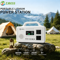Estación de Energía Portátil con Altavoz Bluetooth de 300W y 384Wh, Generador Solar para Campamentos y Fiestas al Aire Libre