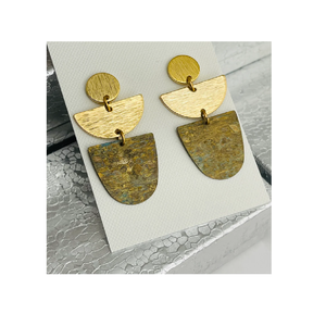 2025 Christmas Circle <b>Copper</b> Patina Earrings Indiana USA Jewelry Made of <b>Sheet</b> Rectangle trending earrings under budget - Product Image 1
