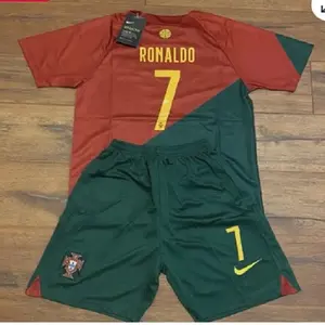Ronaldo Fans Jersey Kit Portugal Soccer Jersey for Fans Shirts Soccer Ronaldo With custom name Logo Thai polyester 180GSM