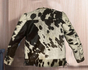 Dernière conception de veste en cuir de vachette naturelle à la mode pour hommes Vestes en fourrure respirante pour hommes avec logo personnalisé imprimé - Product Image 3