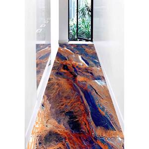 Navy Blue Rug, <b>Runner</b> Rug, Printed Rug for Bedroom, Front <b>Door</b>,Chenille Rug - Product Image 4