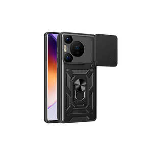 Étui magnétique noir en silicone avec protection coulissante de l'appareil photo pour Huawei Pura 70 Pro 5G, style élégant 'INS' pour téléphone portable Plus - Product Image 1