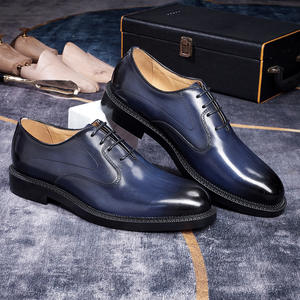 Chaussures Derby en cuir robustes pour hommes, chaussures formelles à lacets durables pour le travail et les voyages, en cuir véritable, confortables - Product Image 1