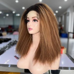 Perruques de couleur de surbrillance à texture droite Yaki de haute qualité de cheveux humains vietnamiens - Product Image 4