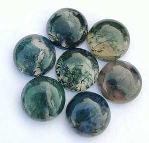 Cabujones redondos pulidos hechos a mano de alta calidad, ágata de musgo Natural, piedras preciosas sueltas calibradas, proveedor de joyería de moda - Product Image 4