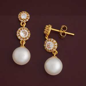 Pendientes de Plata 92.5 con Diseño Geométrico de Borla y Esmeralda, Perla, Diamante, Rubí y Circonita para Regalo de Boda o Fiesta - Product Image 6
