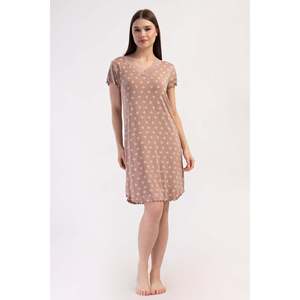 Túnica KADIN LYC VISCON XXL con cuello en V y encaje BIBILALI KISA KOL - TOZPEMBE001 - TOZPEMBE001 - Product Image 1