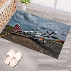 Alfombras de aviones de combate norteamericanos, alfombra para la cueva del hombre, alfombra Mustang, alfombra suave no tejida - Product Image 4