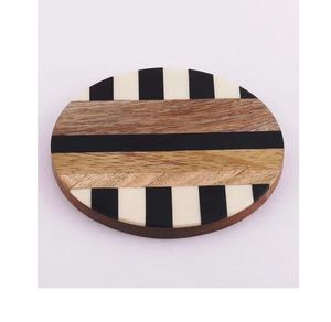 Juego de posavasos redondos de madera con ondas hechas a mano, posavasos de madera personalizados para Decoración de mesa, alfombrillas y almohadillas para bodas y fiestas - Product Image 4