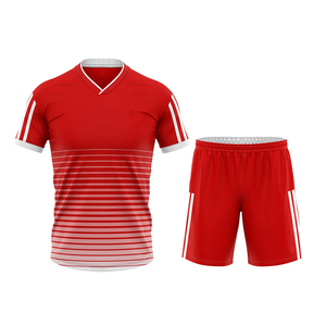 Vente en gros Maillot de football rouge et blanc Ensembles de football Maillot de football OEM Sublimation en polyester Tenue de sport uniforme de football - Product Image 6