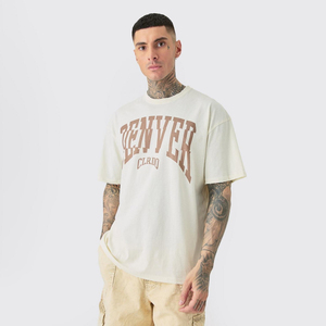 Nuevas Camisetas de Algodón 100% para Hombre, Lavado Ácido, Personalizadas al por Mayor, con Tela Transpirable y Ecológica de 360g y Opciones de Logotipo Personalizado - Product Image 1