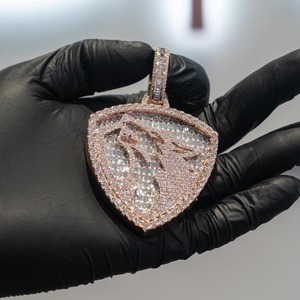 Pendentifs et breloques en diamant Moissanite VVS Hip Hop glacés, pendentif personnalisé plaqué or rose 14k 18k pour hommes et femmes - Product Image 5