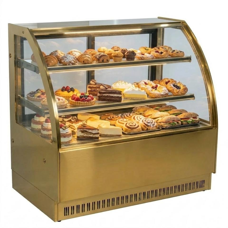 Commercial Glass Pastry Display Case Cake Display Box Refrigerated Cake ...
