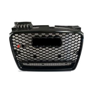 Grille de pare-chocs de style RS4 pour <span class=keywords><strong>Audi</strong></span> <span class=keywords><strong>A4</strong></span> S4 B7 changer pour RS4 grille de pare-chocs en nid d'abeille 2005 <span class=keywords><strong>2006</strong></span> 2007 2008 B7 facelift noir et argent brillant - Product Image 5