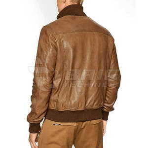 Veste en cuir durable pour homme avec fermeture éclair lisse et plusieurs poches conçue pour un confort quotidien Veste en cuir pour homme moderne - Product Image 6