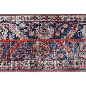 Alfombra de lana roja y negra tradicional hecha a mano de 1,4X4,1 pies de área grande de látex abstracto de retazos rectangulares turcos para alfombra de habitación de pasillo - Product Image 5