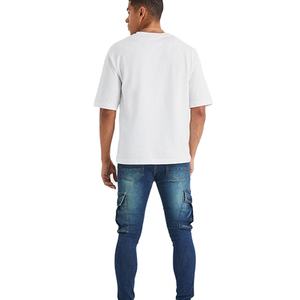 OEM Wholesale Custom Slim Fit Fashionable Multi Pockets Comfortable Pants <b>Denim</b> <b>Material</b> Men's Jeans For Sale - Product Image 5