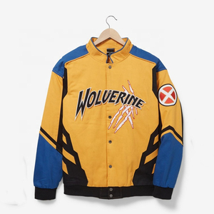 แจ็กเก็ตแข่งรถแบบย้อนยุคสำหรับผู้ชายผู้หญิงหนัง PU อเมริกันอุตสาหกรรมหนักงานปักแฟชั่นแนวสตรีทแบบลำลอง - Product Image 2