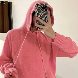 Pull personnalisé grande taille sweats à capuche et sweat-shirts pour femmes sweat-shirt surdimensionné en coton col rond gris sweat à capuche court - Product Image 2