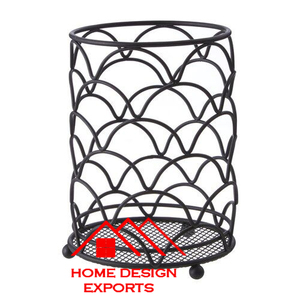 Soporte para utensilios de alambre de hierro Chapado en negro de diseño Premium de Venta caliente con Base de madera 2024 accesorios de cocina más vendidos - Product Image 4