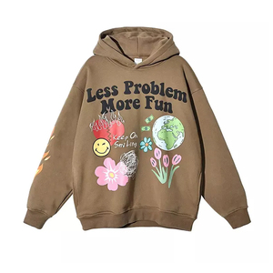 Sweat à capuche unisexe en éponge française de haute qualité Logo personnalisé Impression bouffante sérigraphie Vêtements en coton polaire brodés d'hiver - Product Image 3