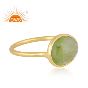 Latest Design Sterling Silver 18K <b>Gold</b> Plated Natural <b>Peridot</b> Gemstone Stackable <b>Ring</b> Custom Jewelry Manufacturer - Product Image 3