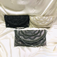 Nuevo Diseño de Patrones Étnicos, Bolso de Mano de Noche para Mujer, Hecho a Mano por Diseñadores, de Primera Calidad, con Cuentas Bordadas y Tipografía