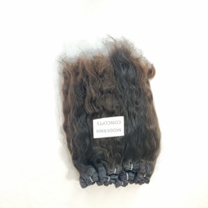 ผมต่อจากผมมนุษย์ผมต่อจากเวียดนามสีดำนุ่มสลวยธรรมชาติไม่ผ่านการแปรรูป - Product Image 3