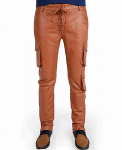 Pantalones de moto de cuero para hombre, estilo casual, piel de vaca auténtica, pantalones de cuero de moda para hombre - Product Image 3