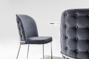 Ensemble de meubles de salle à manger en acier inoxydable, élégants, modernes et élégants, 1 table et 6 chaises avec 2 ans de garantie pour villa ou cuisine - Product Image 6