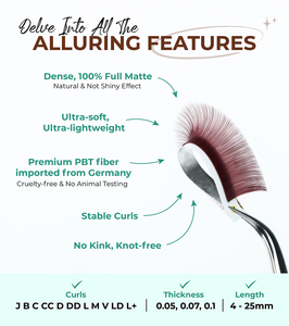 Extensiones de Pestañas de Volumen Ruso, Color Marrón Mate Claro, Fáciles de Aplicar, Atractivas y Esponjosas, Pestañas al por Mayor con Caja Personalizada con Logotipo - Product Image 5