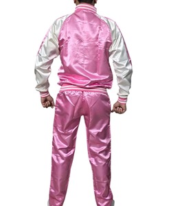 2025 nouvel arrivage 100% Nylon hommes hiver survêtement personnalisé DTF imprimé Logo 2 tons brillant Nylon Satin grande taille homme 2 pièces ensemble - Product Image 6