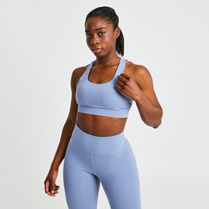 Conjunto Deportivo de Yoga para Mujer, Cintura Elástica, Transpirable, Sin Costuras, 2 Piezas, Leggings de Gimnasio, Ropa Deportiva, Venta al Por Mayor, 100% Poliéster - Product Image 4