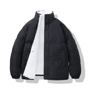 Veste matelassée verte coréenne pour homme Manteaux d'hiver doublés en polaire de couleur unie Streetwear long et chaud à capuche État neuf - Product Image 6