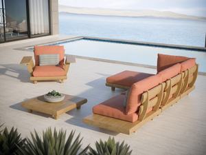 Sillón de Jardín Xylie Hecho de Madera de Teca Sólida con Cojines Gruesos y un Acabado Natural - Product Image 5