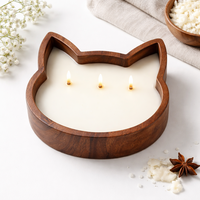 Porte-bougies en bois de manguier en forme de patte de chien, faits à la main, écologiques, personnalisables, pour la décoration de la maison, du jardin et de Noël