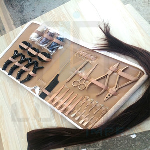 Wholesale Human High Quality <b>Hair</b> <b>Extensions</b> <b>Tool</b> Home and Commercial Use <b>Hair</b> <b>Extensions</b> <b>Tools</b> Kit in Tan Color - Product Image 3