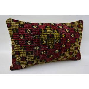 Almohada de lana de retazos Kilim Multicolor de lujo de 12x20 pulgadas tejido Vintage hojas patrón cojín decorativo para sofá ropa de cama - Product Image 2